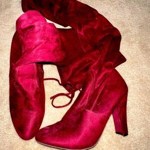 Maroon suede